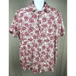 Marc Anthony Mens Luxury Slim Fit Short Sleeve Floral Button Up Shirt XXL